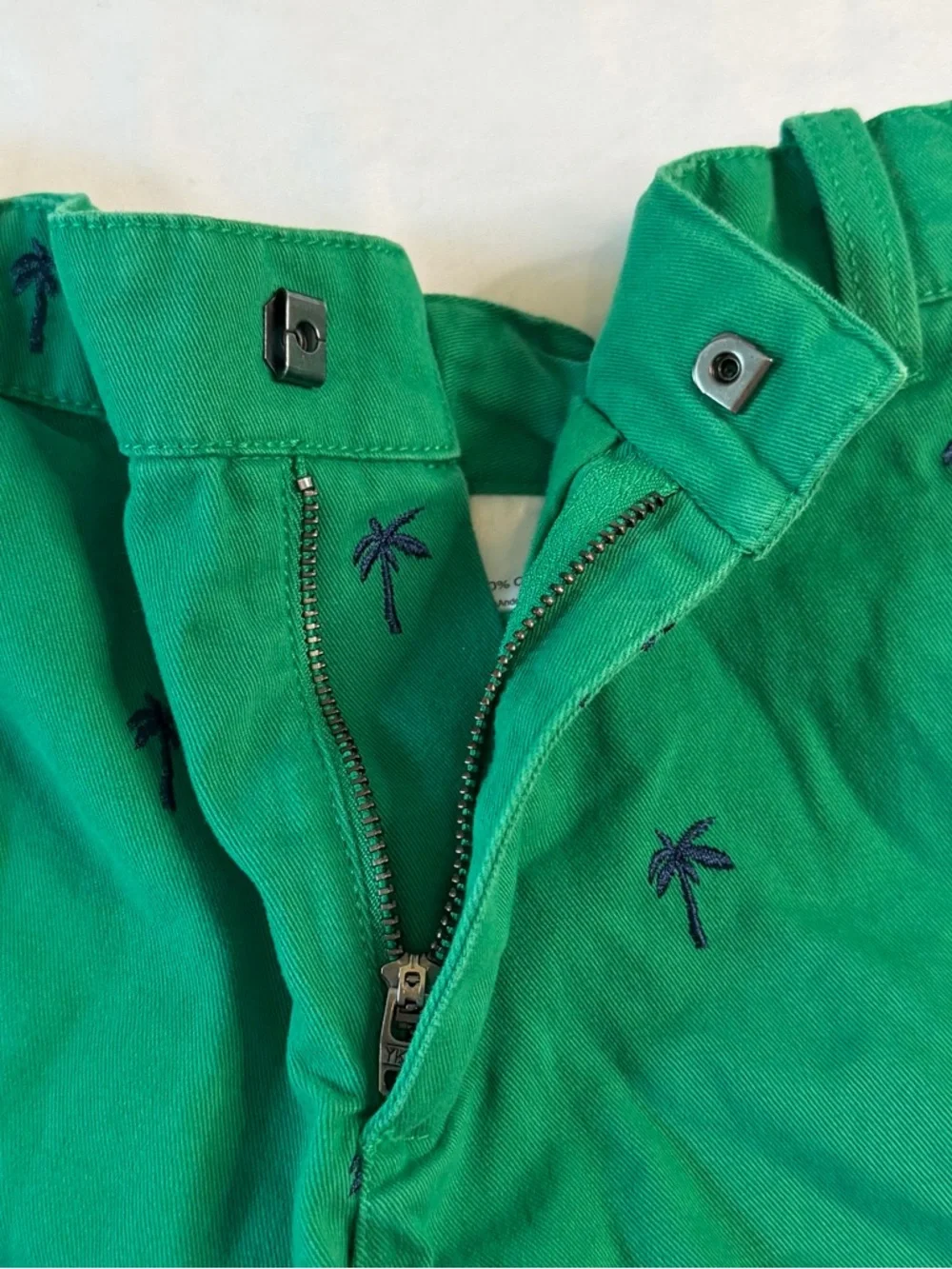Hanna Andersson Boys Shorts Size 140 (9-10) Green Palm Tree‎ Embroidered Cotton